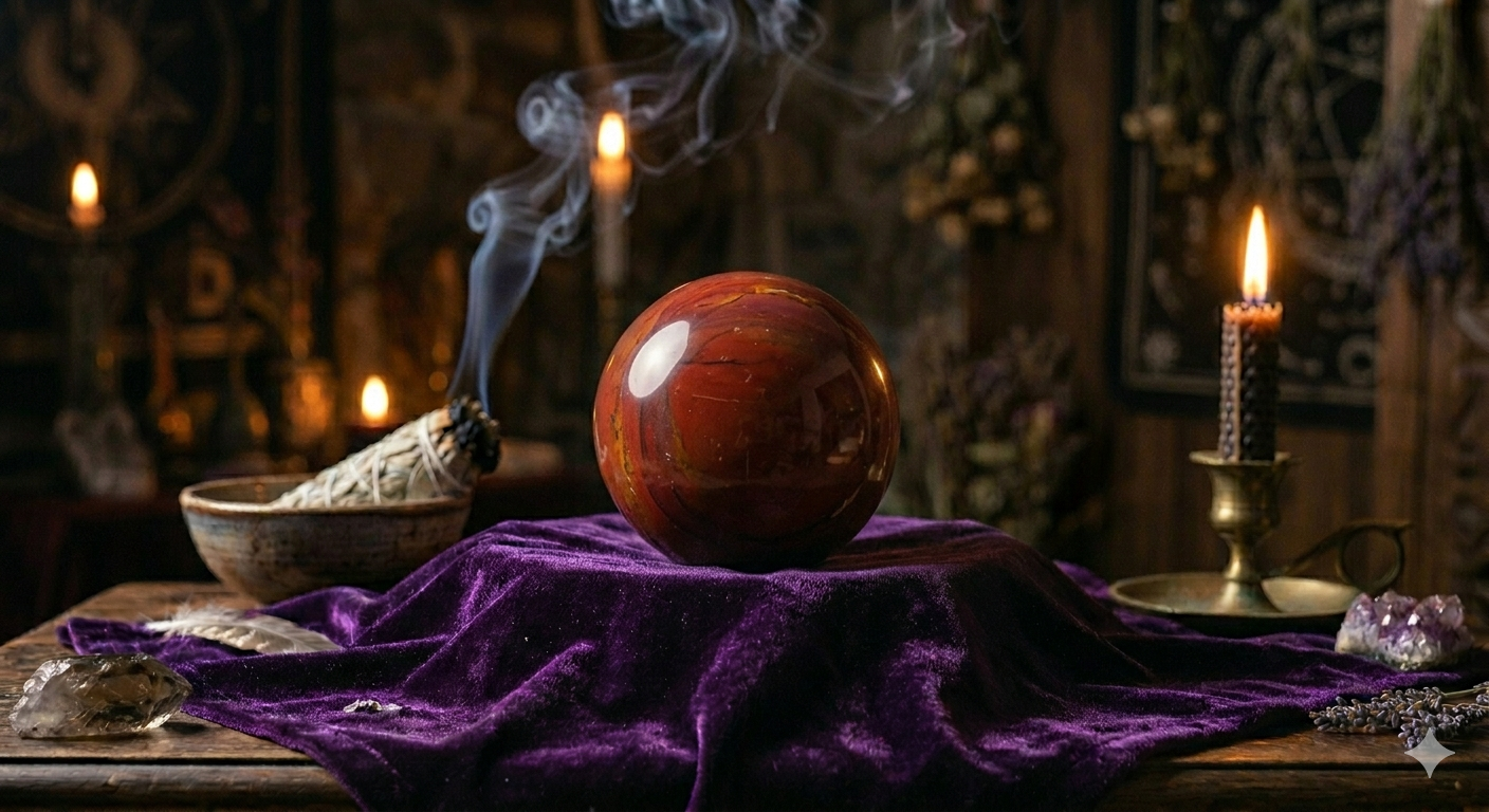 Red Jasper Grounding Sphere